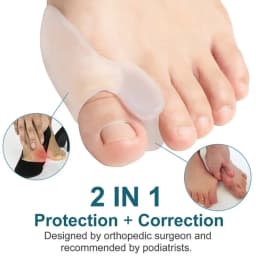 2PCS Silicone Gel Thumb Corrector Bunion Foot Toe Hallux Valgus Protector Separator Finger Straightener Adjuster Foot Care Tool