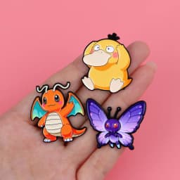 Random 7Pcs Anime Frog Duck Turtle Monsters Enamel Pins Creative Elf Brooch Lapel Badge Cosplay Gift