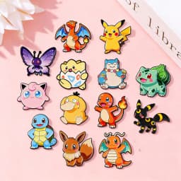 Random 7Pcs Anime Frog Duck Turtle Monsters Enamel Pins Creative Elf Brooch Lapel Badge Cosplay Gift