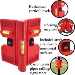 Magnetic Column Level, Adjustable Folding Column Level with Elastic Ring Level, suitable for Pipeline Tree Columns