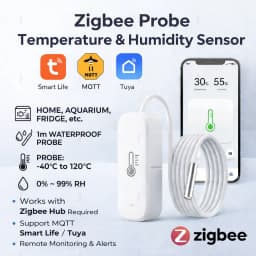 Zigbee Smart Thermometer Hygrometer With Probe Detect Pool Fridge Freezer Liquid Temperature Sensor For 2MQTT TUYA Smart Life