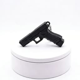 3D Printed Mini Pistol Shaped Car Keychain with Holster Model, Men's Waist Hanging Keychain, Practical Keychain Pendant