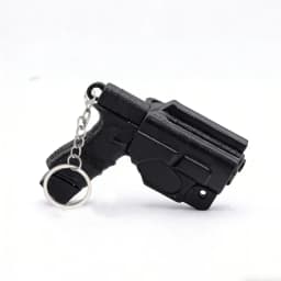 3D Printed Mini Pistol Shaped Car Keychain with Holster Model, Men's Waist Hanging Keychain, Practical Keychain Pendant