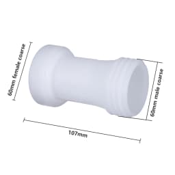 S60*2 IBC Tank Extension Adapter 60mm Coarse Female x Male Plastic Extension Tube for Ton Barrels Water Tank Outlet Connector