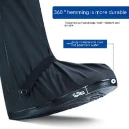Rain Boot Shoe Cover Black Waterproof with Reflector High Top Clear Shoes Dust Covers for Motorcycle Bike Rain Cover Men Women