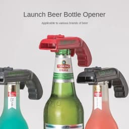 Portable Creative Pistol Bottle Cap Launcher Beer Opener Shooting Cap Gun Multifunctional Home Kitchen Bar Gadget Funny Gift