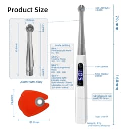 Dental Curing Light Lamp LED 1S Cure 3 Modes Curable Resin One Second Cure Dentistry Equipment Photopolymerizer Lamp 3500mW/cm²