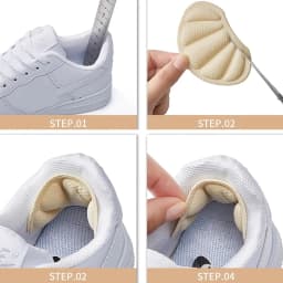 8-Piece Heel Pads, Self-Adhesive Anti-Slip Protective Pads - Thick, Non-Slip, Shock-Absorbing Insoles That Enhance Shoe Comfort, Prevent Chafing and Slipping Off, Suitable for Casual Shoes, Sneakers, and White Shoes, Shoe Size Reducer, Heel Pads to Prevent Slipping and Chafing, Shoe Lining