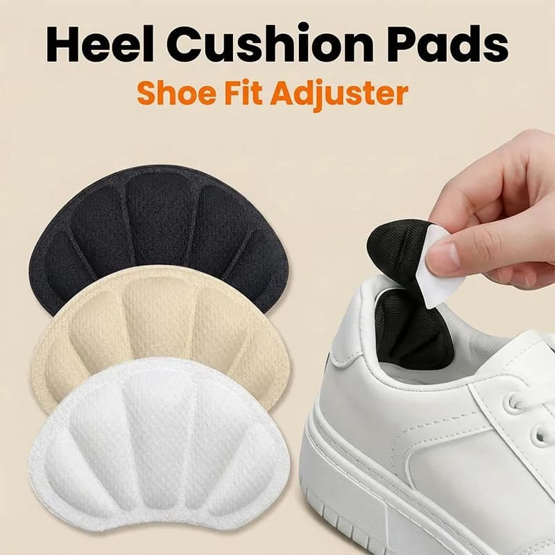8-Piece Heel Pads, Self-Adhesive Anti-Slip Protective Pads - Thick, Non-Slip, Shock-Absorbing Insoles That Enhance Shoe Comfort, Prevent Chafing and Slipping Off, Suitable for Casual Shoes, Sneakers, and White Shoes, Shoe Size Reducer, Heel Pads to Prevent Slipping and Chafing, Shoe Lining