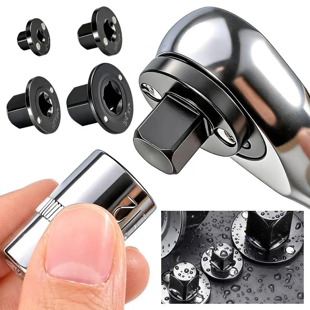 Low-Profile Impact Socket Adapter Set 3/4 to 1,1/2 to 3/4,3/8 to 1/2,1/4 to 3/8 Drive Ratchet Adapter 4 Pcs Socket Adapter Set