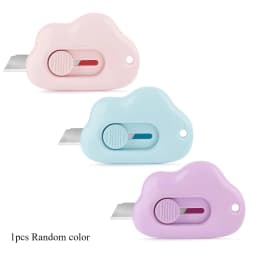 Retractable Mini Letter Opener Cutter, Cute Cloud Design Paper Knife for Envelope Package Box DIY, Keychain Tool for Kids