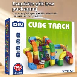 Electric Magnetic Track Set With Anti-Gravity Vehicles - 100+ Pieces Stem Building Toys Creative Diy Railway For Kids Gift Toy