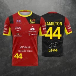 2026 New Special Edition Hamilton Summer Unisex Motorsport Fans 44 Red Black Racing Team Uniform Jersey T-Shirt