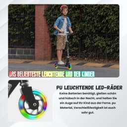 Scooter for Kids Ages 6-12/3-5,Foldable& Height Adjustable,LED Light-up wheels,Max Load 50Kg