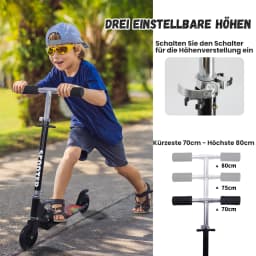 Scooter for Kids Ages 6-12/3-5,Foldable& Height Adjustable,LED Light-up wheels,Max Load 50Kg
