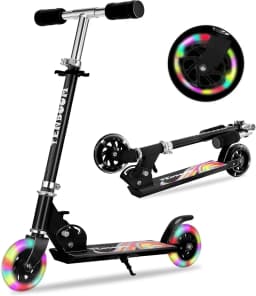 Scooter for Kids Ages 6-12/3-5,Foldable& Height Adjustable,LED Light-up wheels,Max Load 50Kg