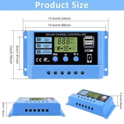 Solar charge Controller 12V/24V 30A 20A 10A Solar Regulator PWM Battery Charger LCD Display Dual USB 5V Output Timer Setting
