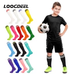 Loogdeel Football Socks Long Tube Knee Cotton Adults Children Legging Stockings Non-slip Soccer Baseball Running Sports Socks