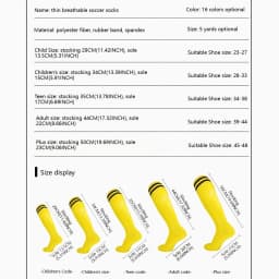 Loogdeel Football Socks Long Tube Knee Cotton Adults Children Legging Stockings Non-slip Soccer Baseball Running Sports Socks