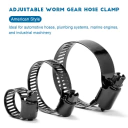 Adjustable Worm Gear Black Hose Clamp 6-311mm Black Plated 304 Stainless Steel Radiator Hose Clamp Fuel Line Clamps For Plumbing