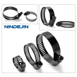 Adjustable Worm Gear Black Hose Clamp 6-311mm Black Plated 304 Stainless Steel Radiator Hose Clamp Fuel Line Clamps For Plumbing