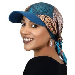 New Women Fashion Printed Satin Headscarf Hat with Brim Sun Hats Summer Soft Breathable Headscarf Caps Baseball Cap