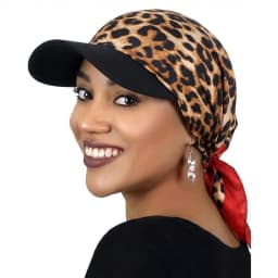 New Women Fashion Printed Satin Headscarf Hat with Brim Sun Hats Summer Soft Breathable Headscarf Caps Baseball Cap