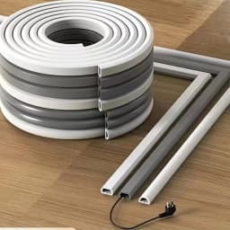 1/4M Flexible Floor Cable Cover, Self-Adhesive Wall Cord Hider, Internet Wire Duct & Cable Management