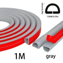 1/4M Flexible Floor Cable Cover, Self-Adhesive Wall Cord Hider, Internet Wire Duct & Cable Management