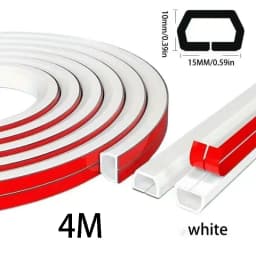1/4M Flexible Floor Cable Cover, Self-Adhesive Wall Cord Hider, Internet Wire Duct & Cable Management