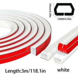 1/4M Flexible Floor Cable Cover, Self-Adhesive Wall Cord Hider, Internet Wire Duct & Cable Management