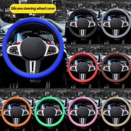 Car Silicone Steering Wheel Cover Men and Women Sweat-Absorbing Non-Slip Cover Universal Four-Season Thin Soft