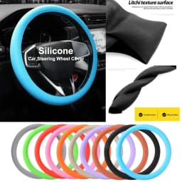 Car Silicone Steering Wheel Cover Men and Women Sweat-Absorbing Non-Slip Cover Universal Four-Season Thin Soft