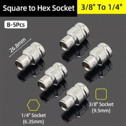 1/4" 3/8” 1/2” Square Drive To 1/4" Hex Shank Socket Adapter Converter Quick Change Bits Holder Repair Hand Tools Accessories