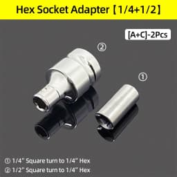 1/4" 3/8” 1/2” Square Drive To 1/4" Hex Shank Socket Adapter Converter Quick Change Bits Holder Repair Hand Tools Accessories
