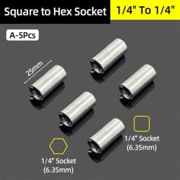 1/4" 3/8” 1/2” Square Drive To 1/4" Hex Shank Socket Adapter Converter Quick Change Bits Holder Repair Hand Tools Accessories