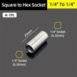 1/4" 3/8” 1/2” Square Drive To 1/4" Hex Shank Socket Adapter Converter Quick Change Bits Holder Repair Hand Tools Accessories