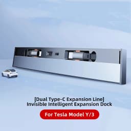 USB Hub for Tesla Model Y 2020-2024 Model 3 2020-2023 with Sliding Cover Multi Ports Fast Charger with Retractable Cables Waterp
