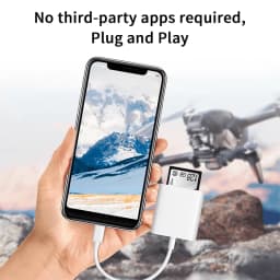 2-in-1 Lightning to SD TF Card Reader for iPhone iPad, Camera Photo Video Transfer Adapter, No App Required, Plug and Play