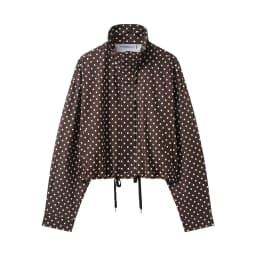 HH Women Elegant Fashion Polka Dot Pink Jacket Single Breasted High Collar Drawstring Coat Spring Lady Trend Street Outwear