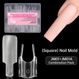 120pcs Rocket Shape Sandwich Dual Nail Form Extension Nail Perfect Shape Builder Gel Sandwich System Nail Manicure Kit