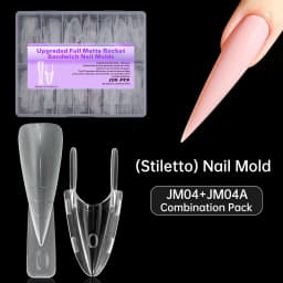 120pcs Rocket Shape Sandwich Dual Nail Form Extension Nail Perfect Shape Builder Gel Sandwich System Nail Manicure Kit