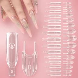 120pcs Rocket Shape Sandwich Dual Nail Form Extension Nail Perfect Shape Builder Gel Sandwich System Nail Manicure Kit
