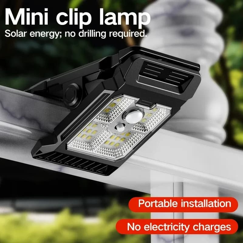 New upgraded intelligent sensing solar clip lamp outdoor courtyard lamp garden lighting solar wall lamp