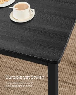 VASAGLE Dining Table with 2 Benches, 3 Piece Set, Kitchen Table of 70 x 110 x 75 cm, 2 Benches of 30 x 97 x 50 cm Each