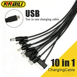 NNBILI 10 in 1 Universal Multi-Function USB Phone Charging Cable Multi-head Charging Cord For Samsung Nokia Phone Charger Cable