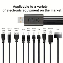 NNBILI 10 in 1 Universal Multi-Function USB Phone Charging Cable Multi-head Charging Cord For Samsung Nokia Phone Charger Cable