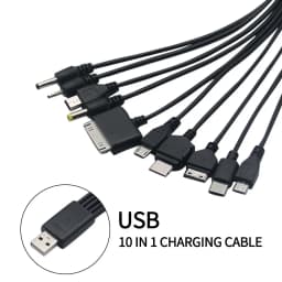 NNBILI 10 in 1 Universal Multi-Function USB Phone Charging Cable Multi-head Charging Cord For Samsung Nokia Phone Charger Cable