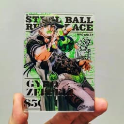 JoJo Adventure Steel Ball Run Gyro Zeppeli Johnny Joestar Acrylic Transparent Card Cosplay Decor Props Fans Collection Gift