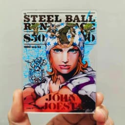JoJo Adventure Steel Ball Run Gyro Zeppeli Johnny Joestar Acrylic Transparent Card Cosplay Decor Props Fans Collection Gift